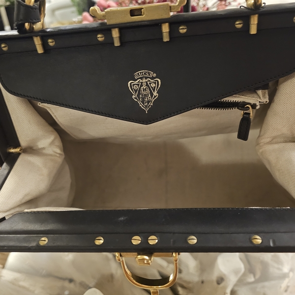 Gucci Black and Gold Satchel - Picture 7 of 16